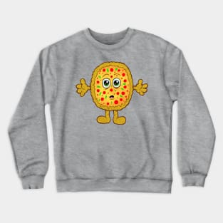 Cartoon Pizza Crewneck Sweatshirt